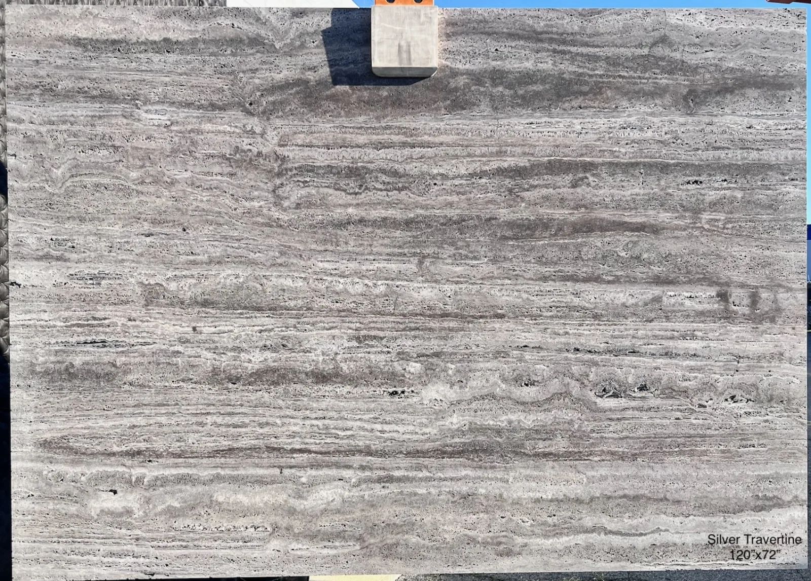 Unfield Silver Travertine Slab in North Hollywood, Los Angeles