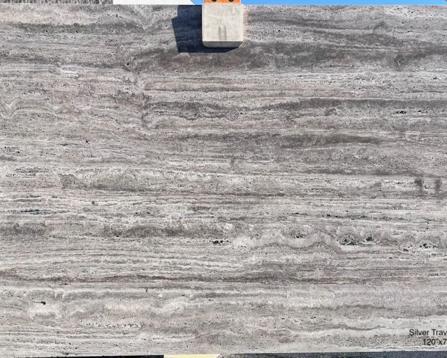 Unfilled Silver Travertine Slab in North Hollywood, Los Angeles