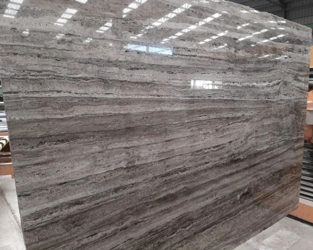 Silver Travertine Slab in Sun Valley, Los Angeles