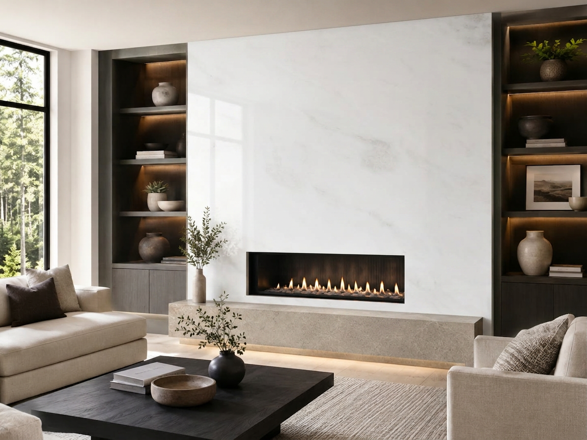 Namibian White 1st Choice Marble — Fireplace Inspiration