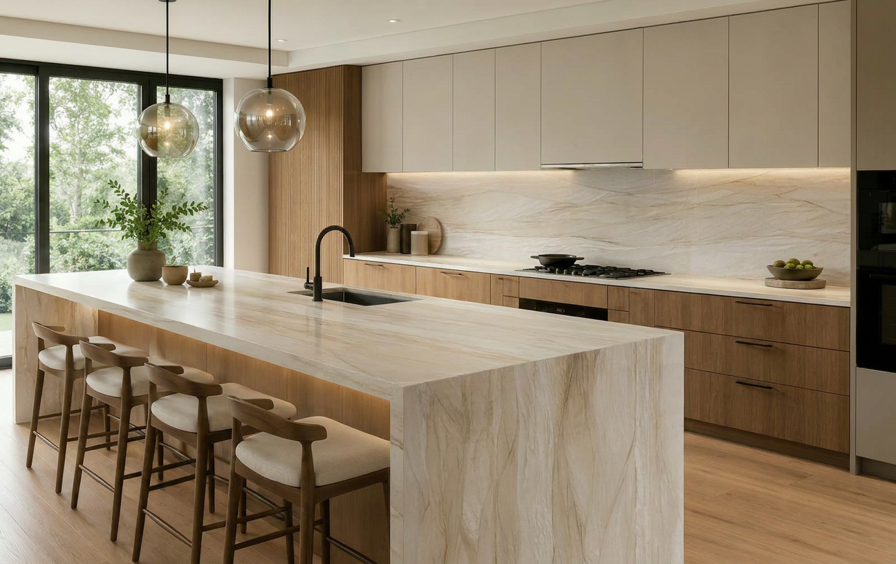 Tahitian Cream Quartzite — Kitchen Inspiration
