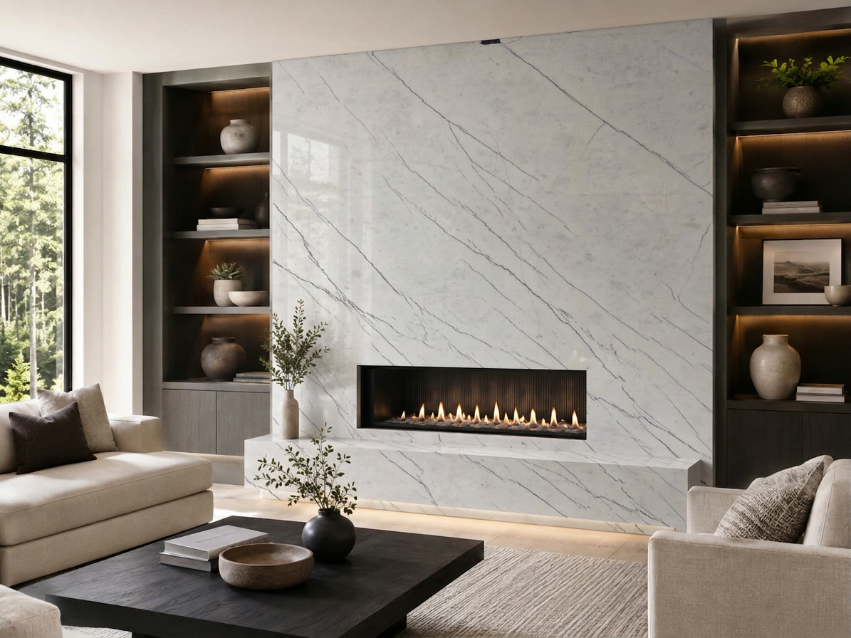 Lilac Marble — Fireplace Inspiration