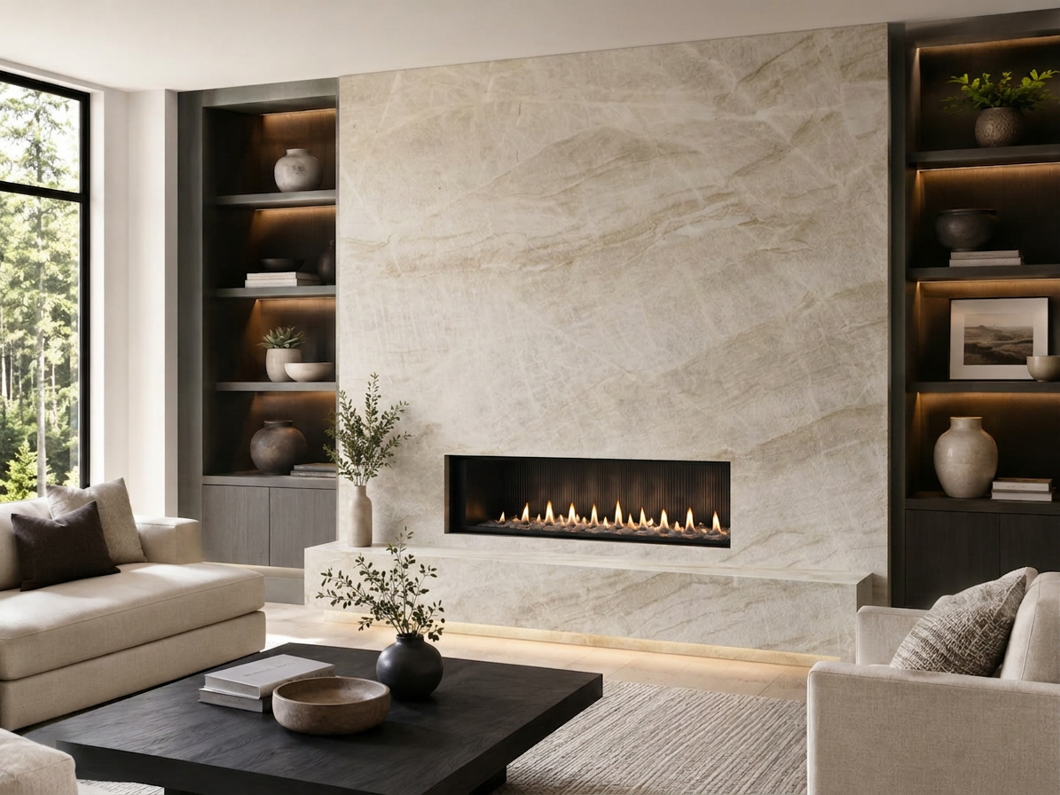 Taj Mahal- Venus Quartzite — Fireplace Inspiration