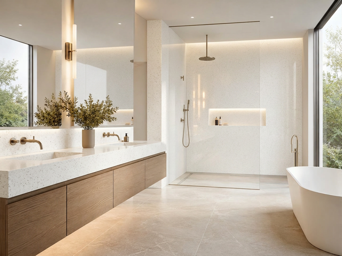 Blizzard Quartz — Bathroom Inspiration