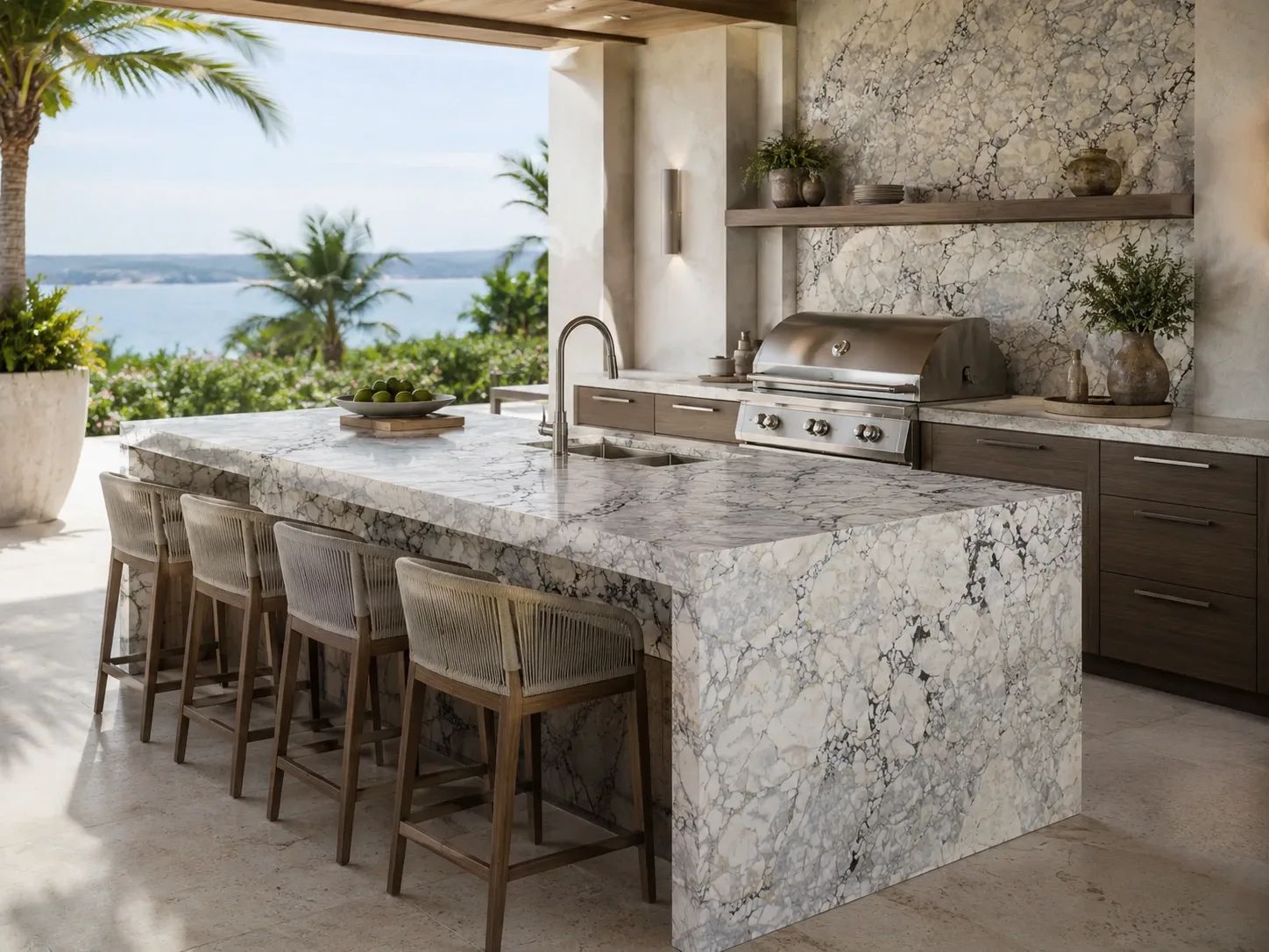 Calacatta Monet Viola Marble — Outdoor Inspiration
