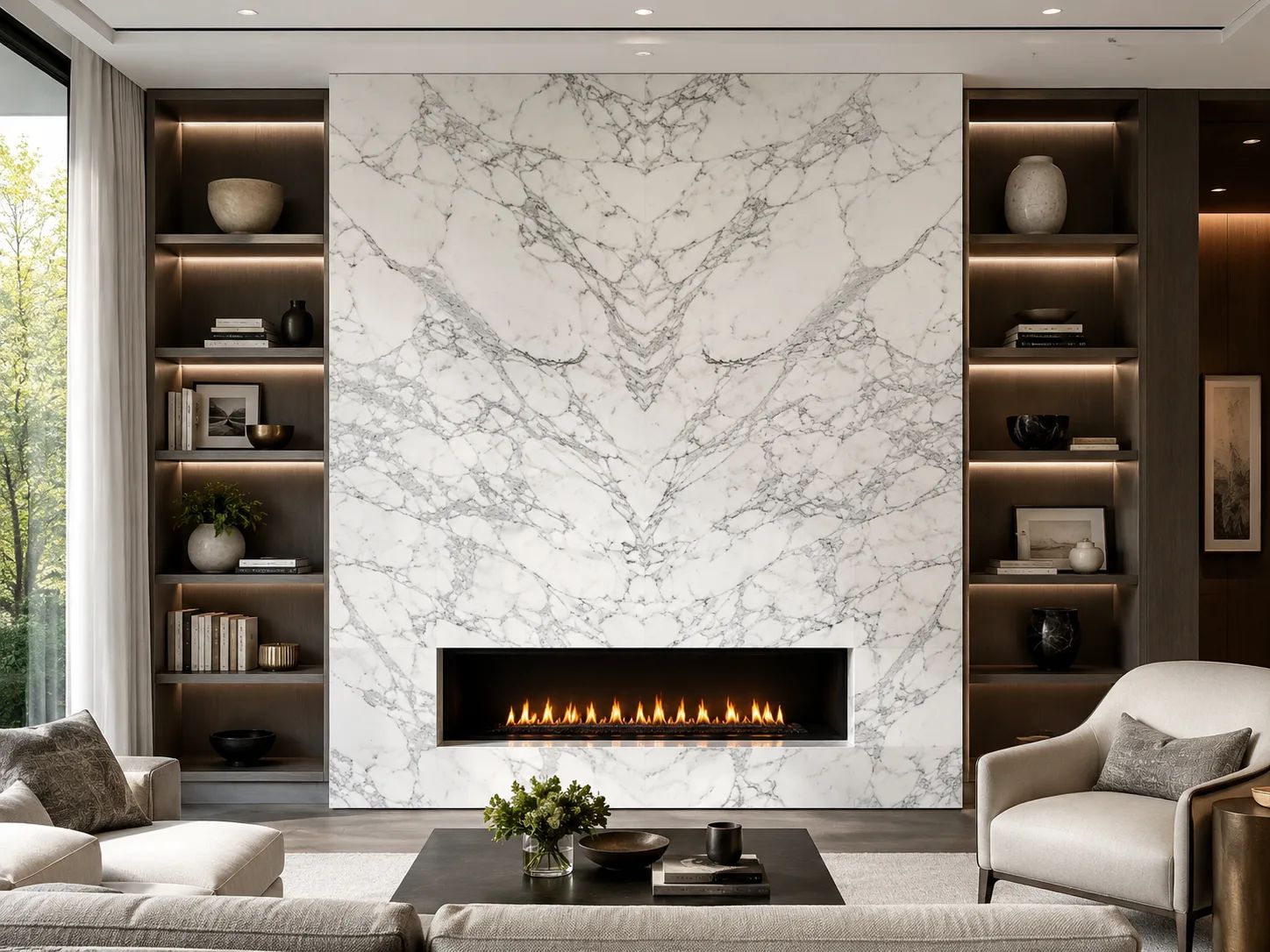 Calacatta Borghini Extra Marble — Fireplace Inspiration