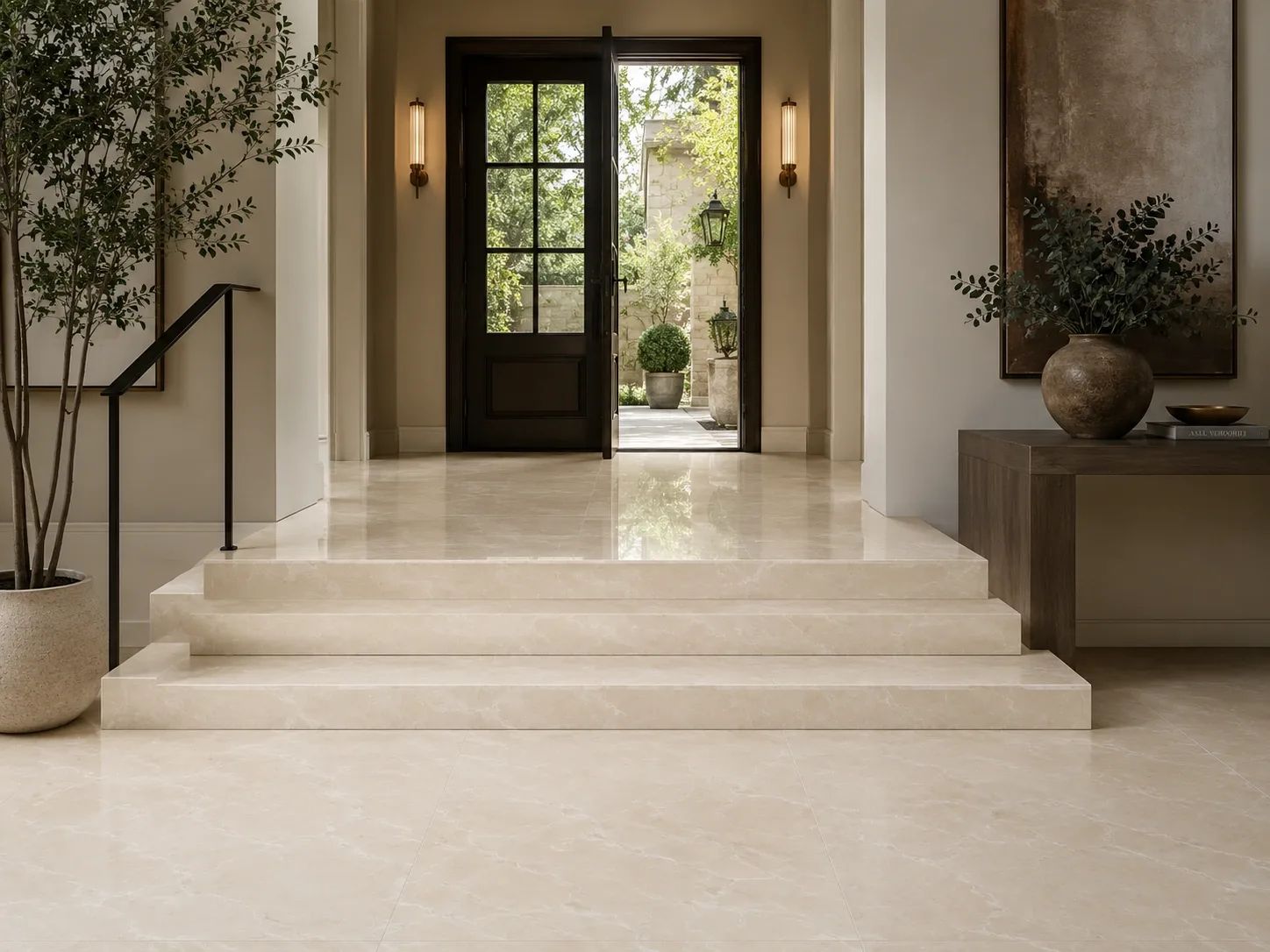 Crema Marfil Marble — Fireplace Inspiration
