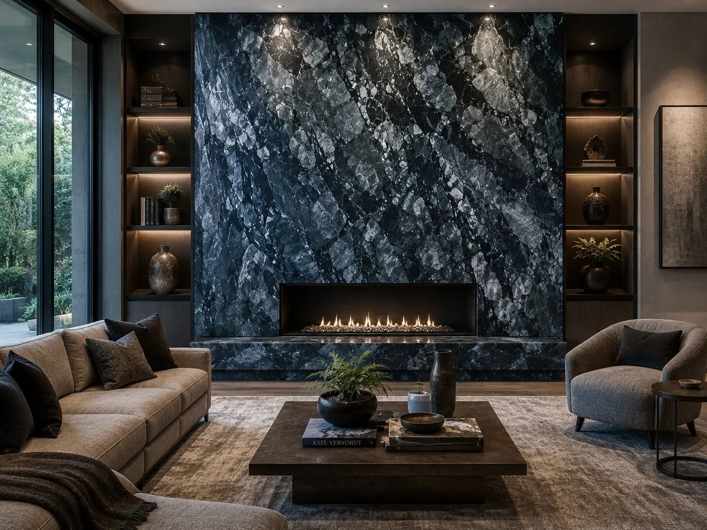 Ceppo Noir Marble — Fireplace Inspiration