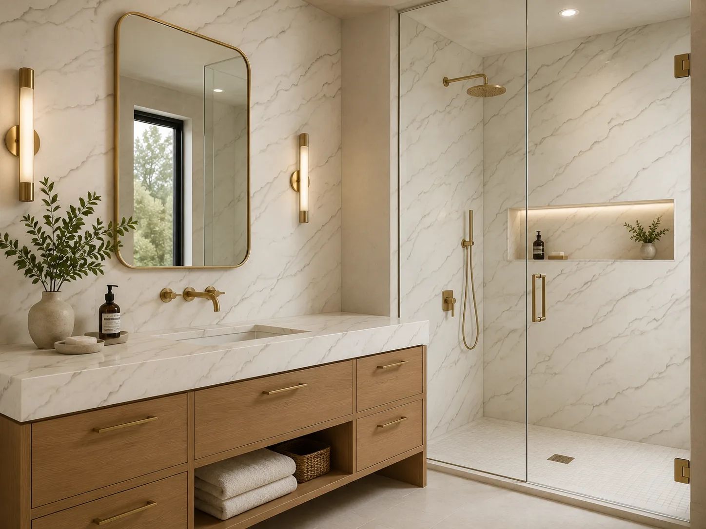 Calacatta Quartzite — Bathroom Inspiration