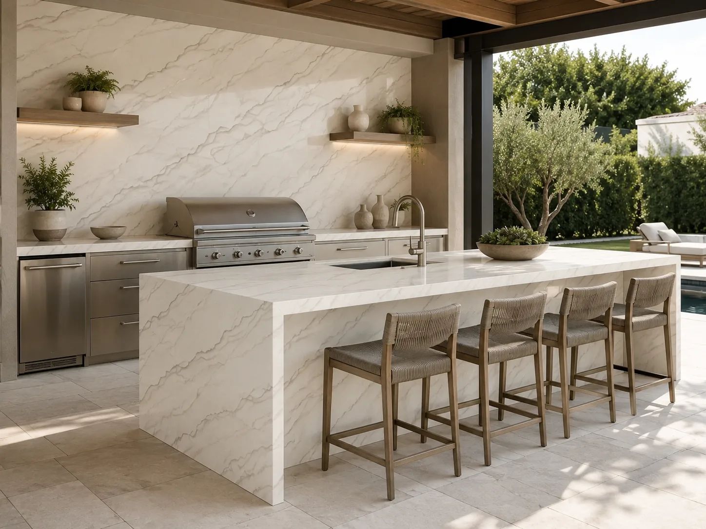 Calacatta Quartzite — Outdoor Inspiration