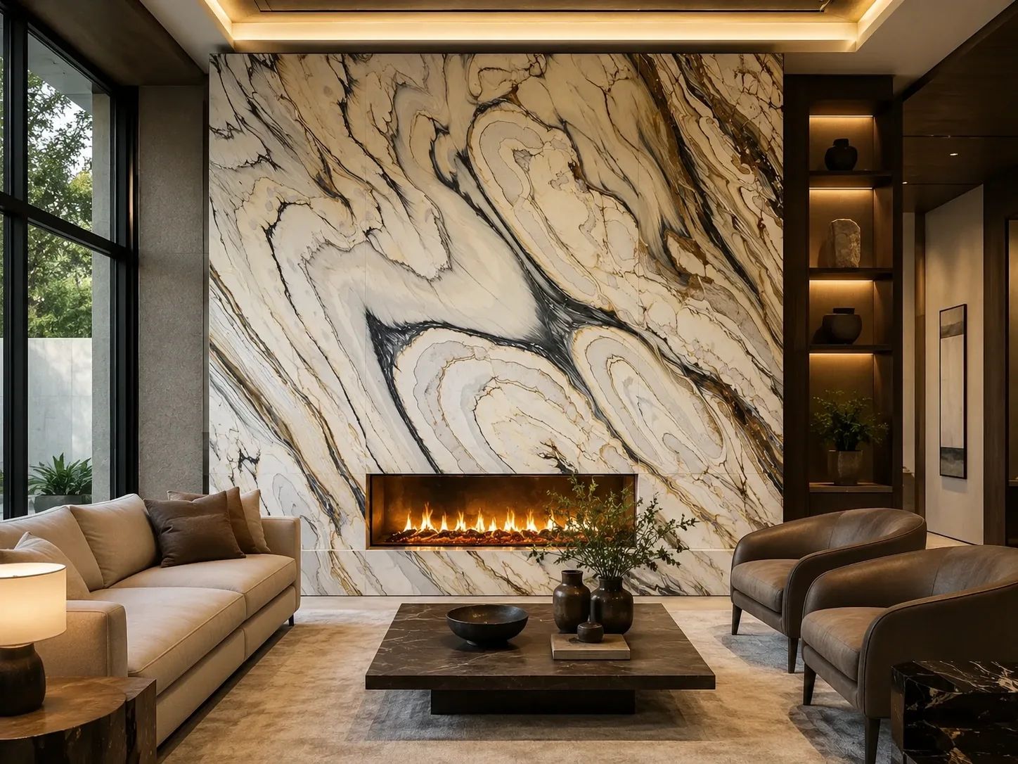 Calacatta Oyster Extra Marble — Fireplace Inspiration