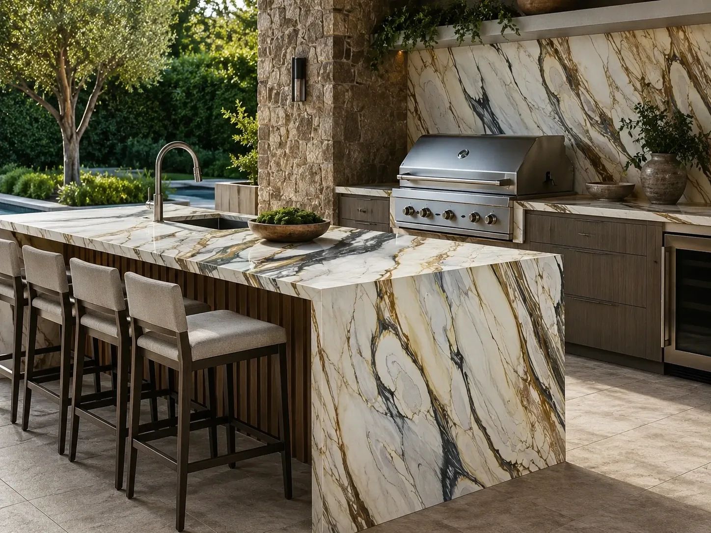 Calacatta Oyster Extra Marble — Outdoor Inspiration