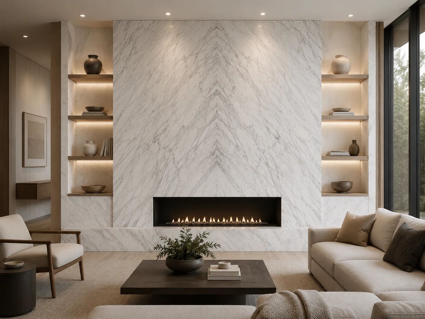 Calacatta Venus Marble — Fireplace Inspiration
