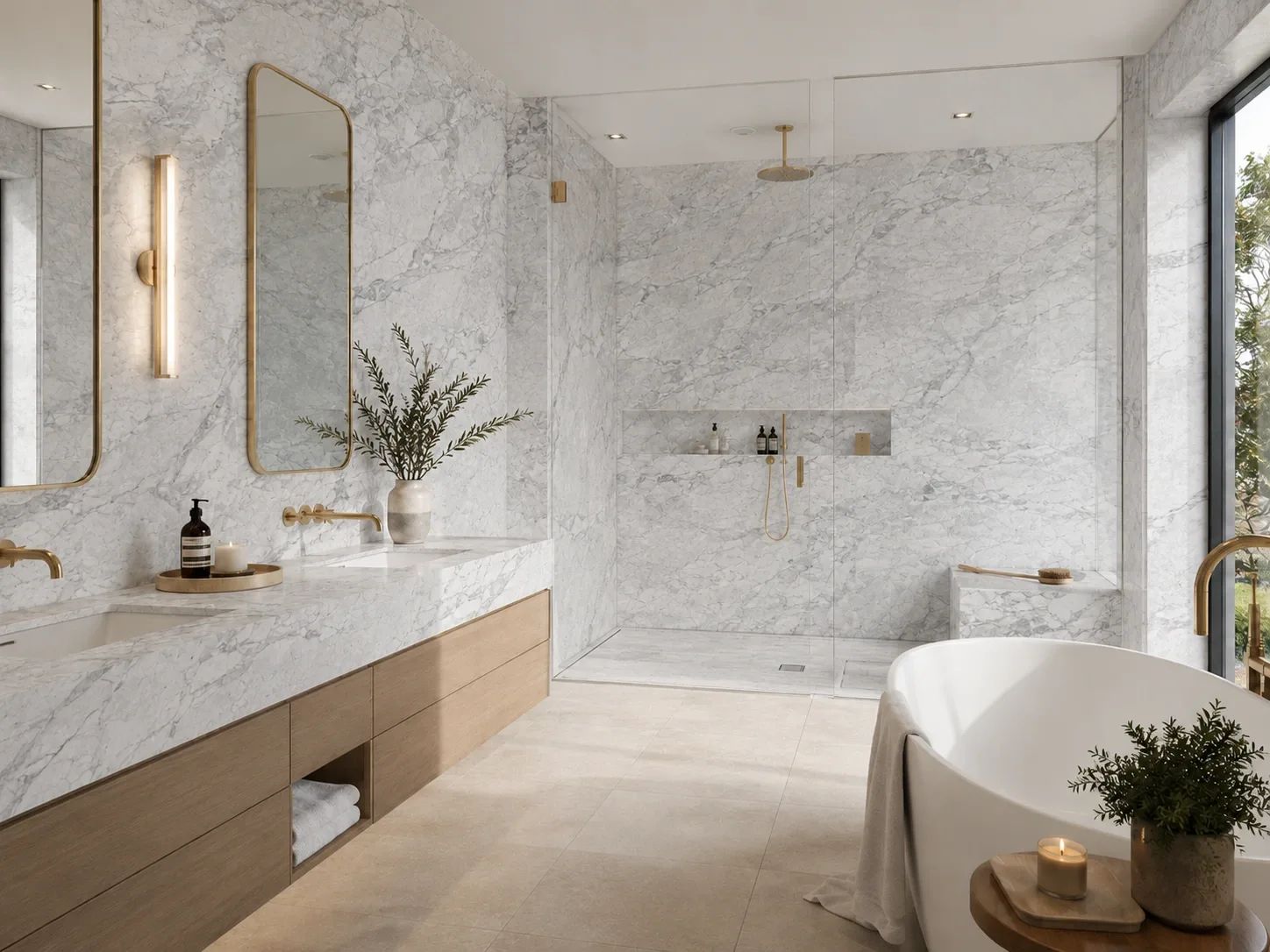 Super White Dolomite — Bathroom Inspiration