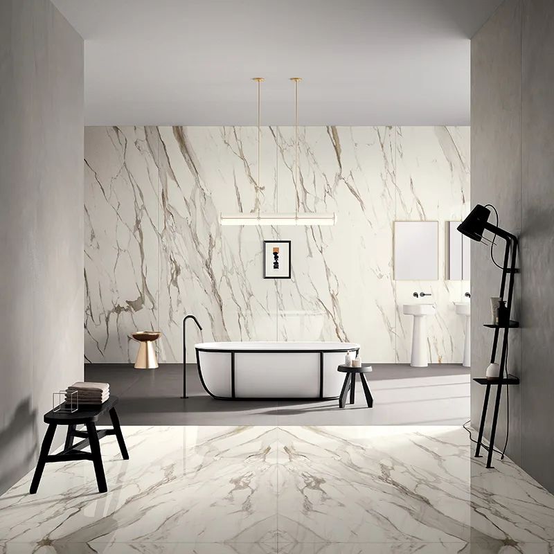 Calacatta Gold Porcelain — Fireplace Inspiration