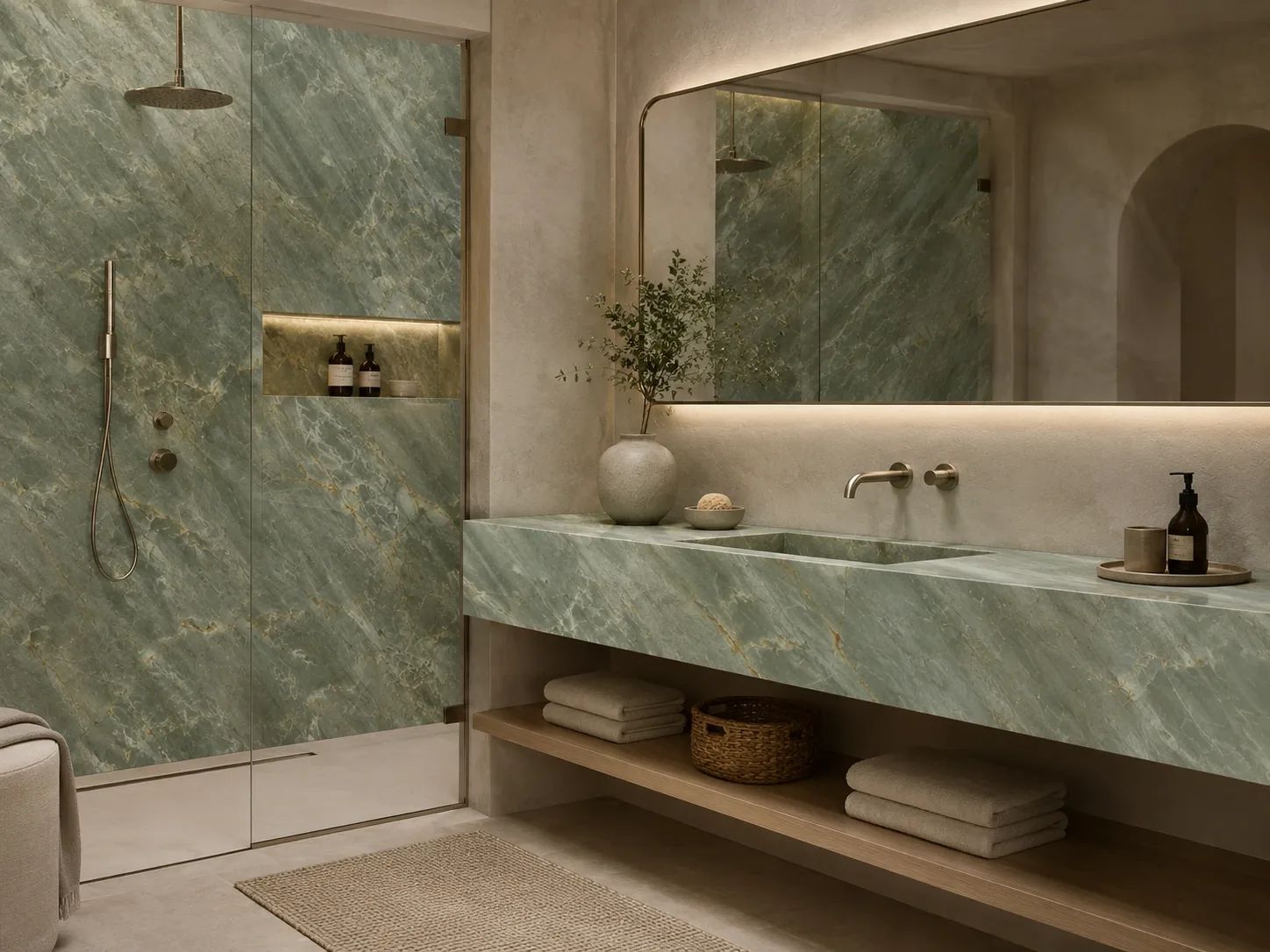Emerald Jade - Green Quartzite — Bathroom Inspiration