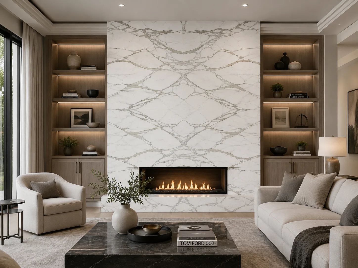 Calacatta Borghini Extra Marble — Fireplace Inspiration