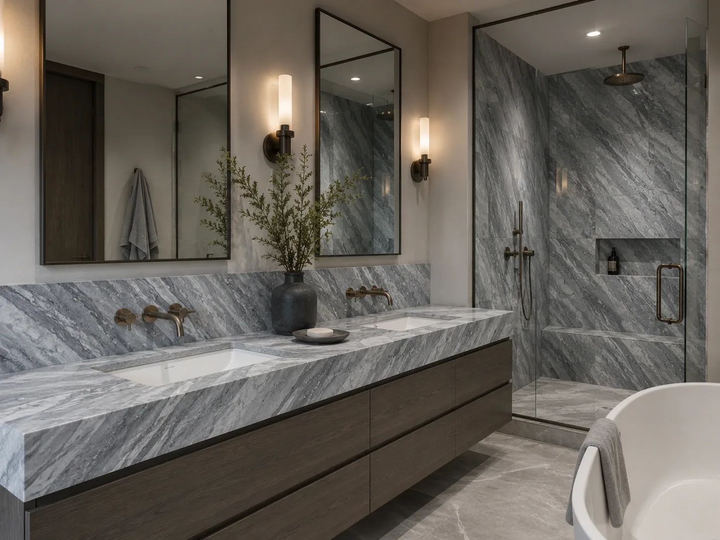 Bardiglio Nuvolato Marble — Bathroom Inspiration