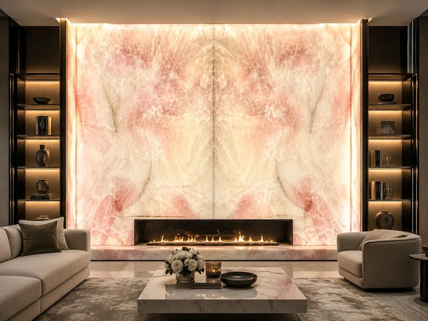 Cristallo Rose Quartzite — Bathroom Inspiration