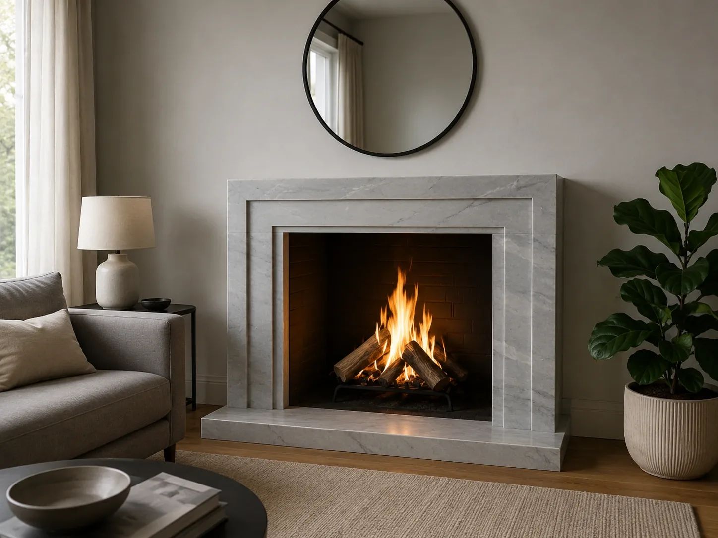 Cipollino Cloudy Marble — Fireplace Inspiration