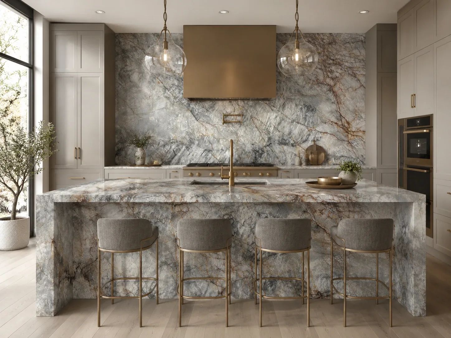Cristallo Azur Quartzite — Kitchen Inspiration