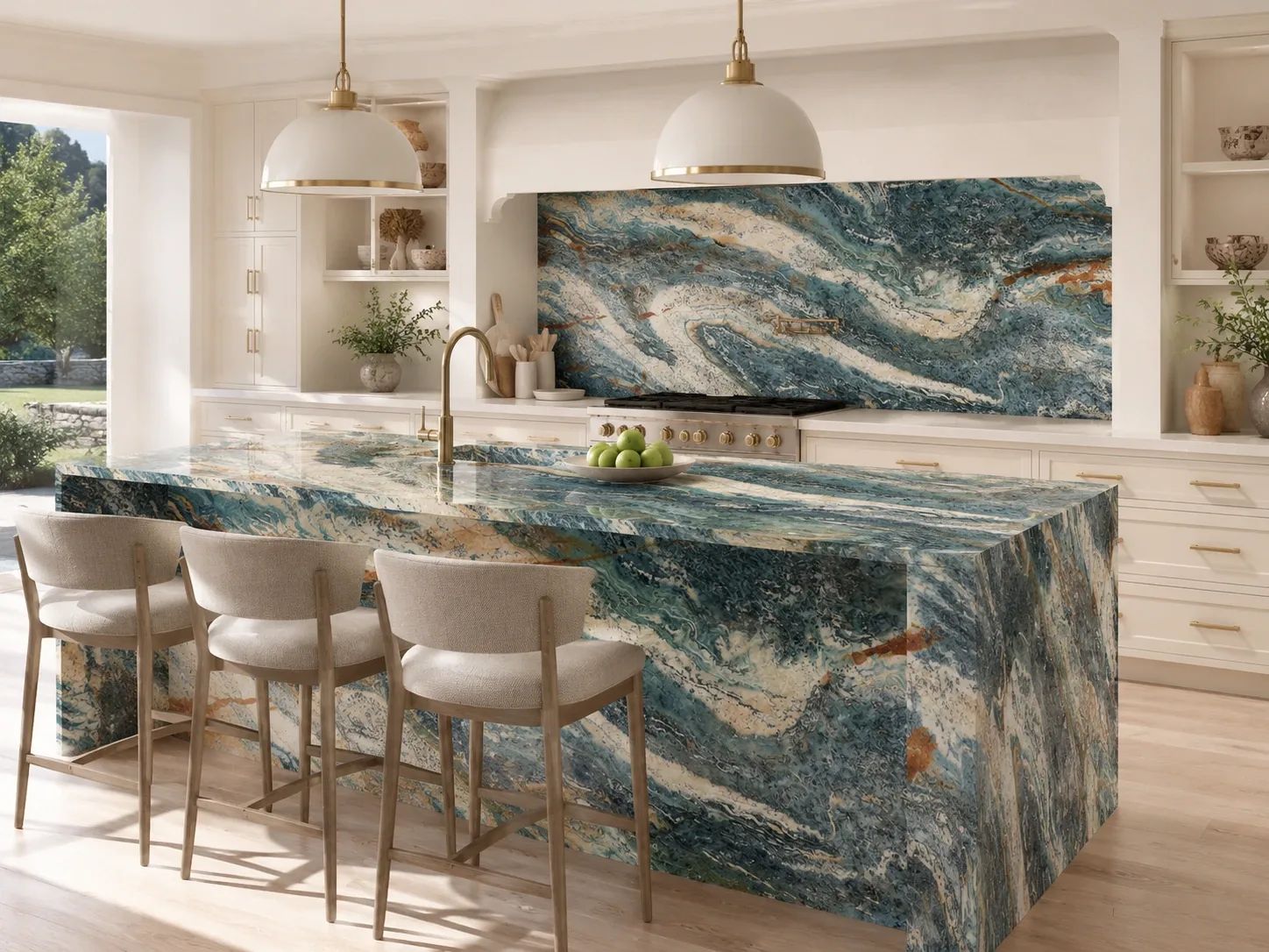 Azul Do Mar Quartzite — Kitchen Inspiration