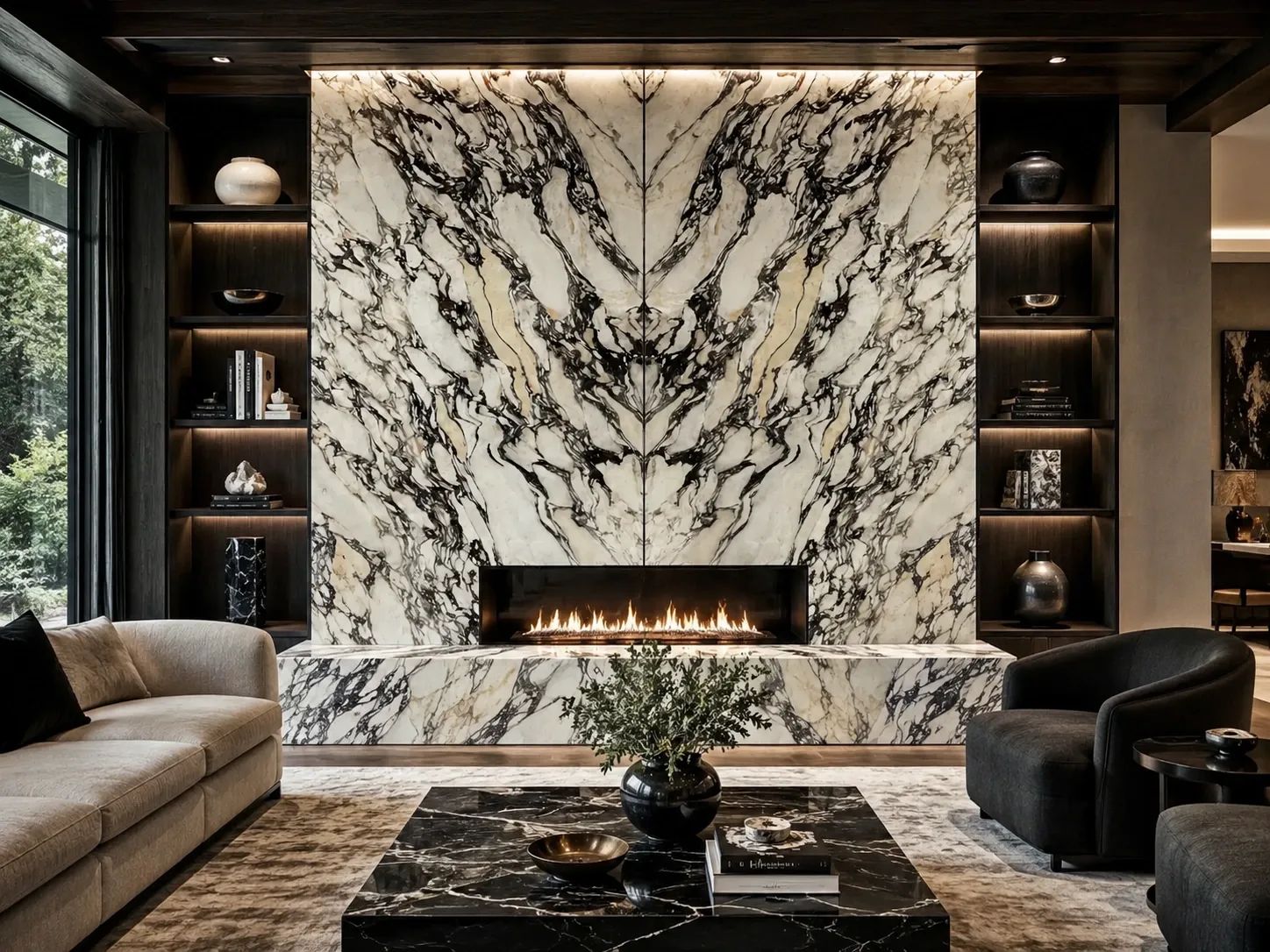 Calacatta Viola Marble — Fireplace Inspiration