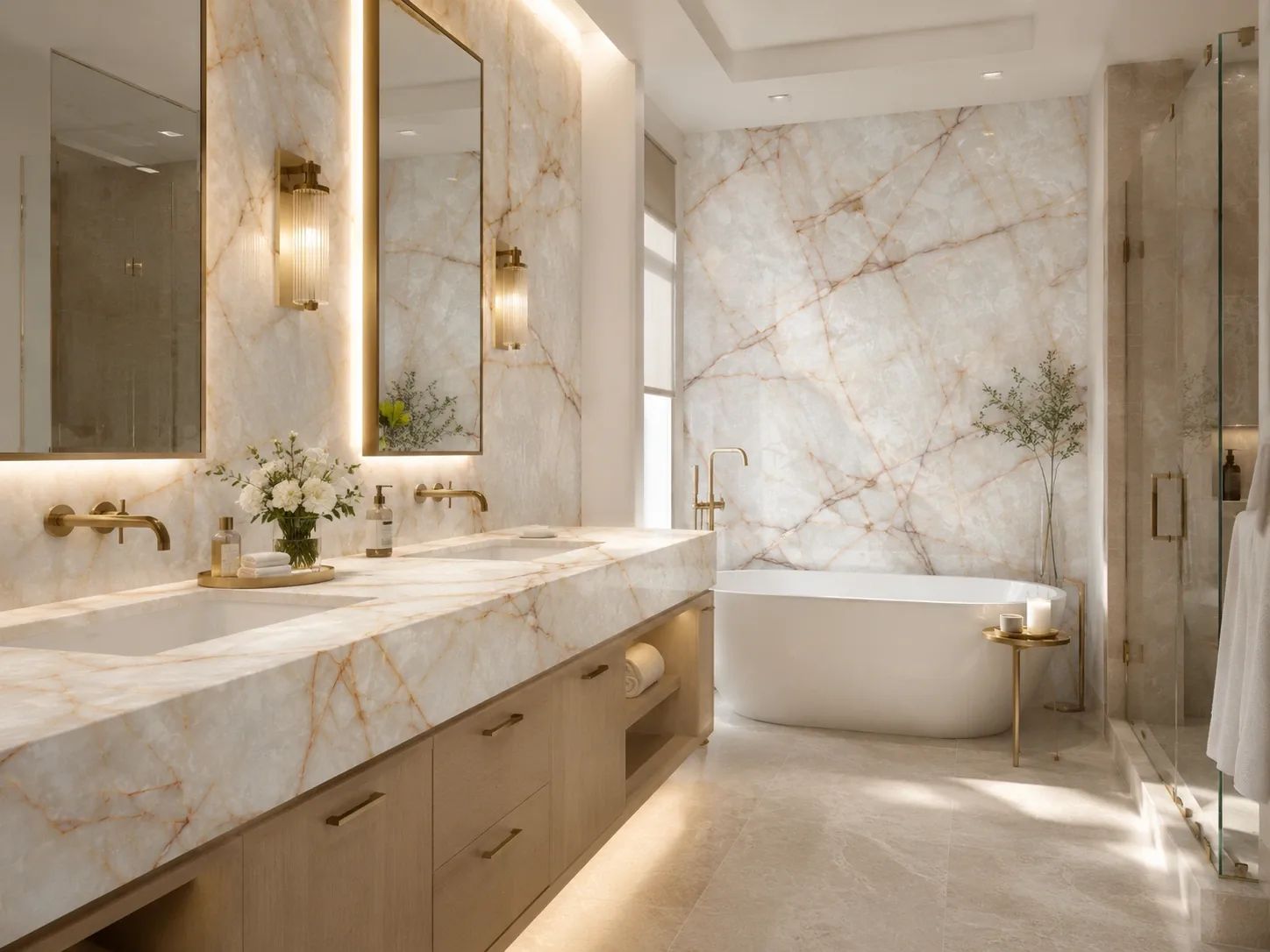 Cristallo Iceberg Quartzite — Bathroom Inspiration