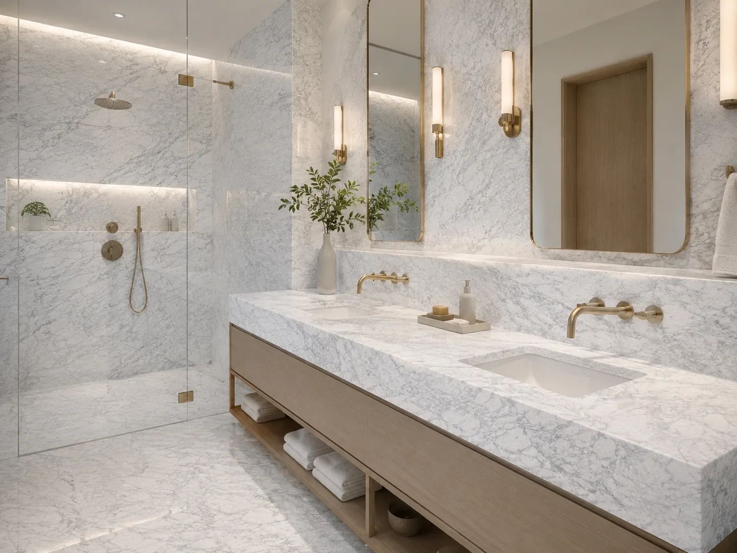 Bianco Carrara Marble — Bathroom Inspiration