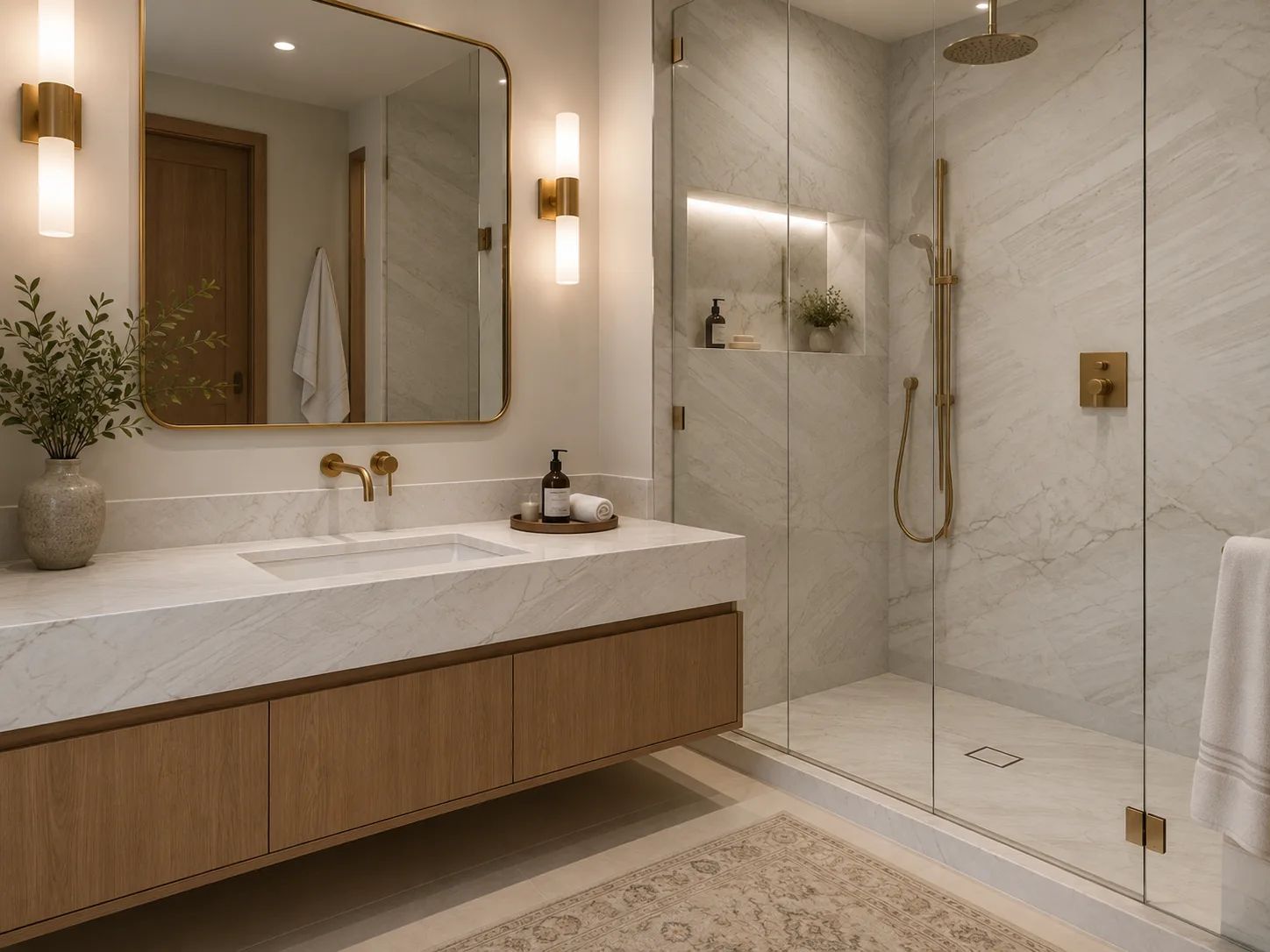 Sea Pearl Quartzite — Bathroom Inspiration