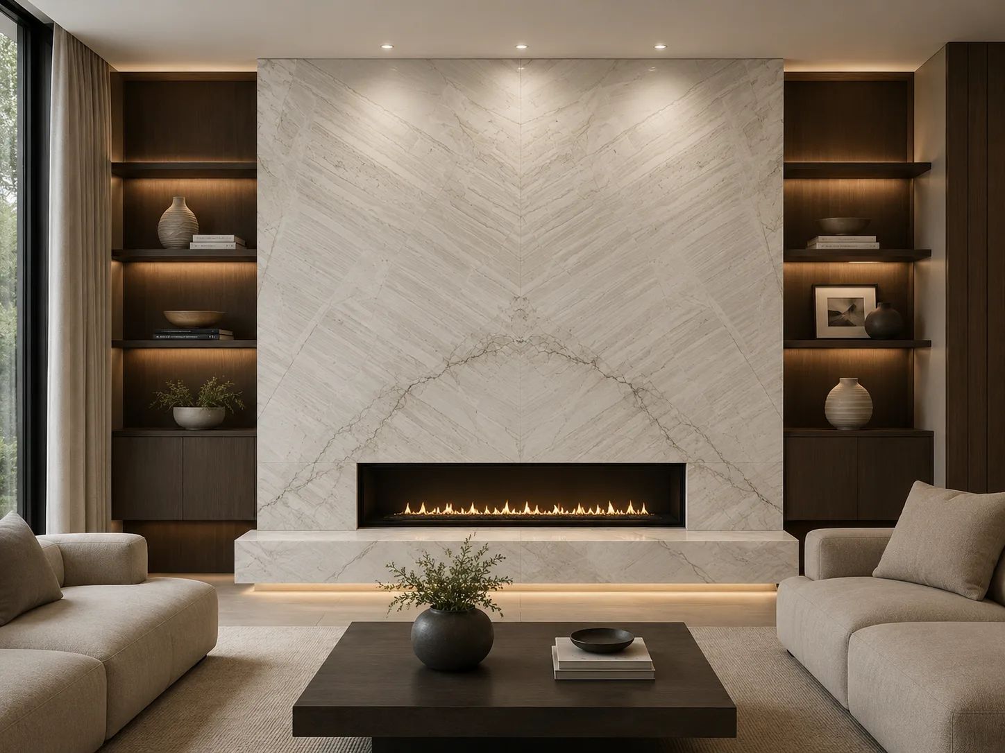 Sea Pearl Quartzite — Fireplace Inspiration