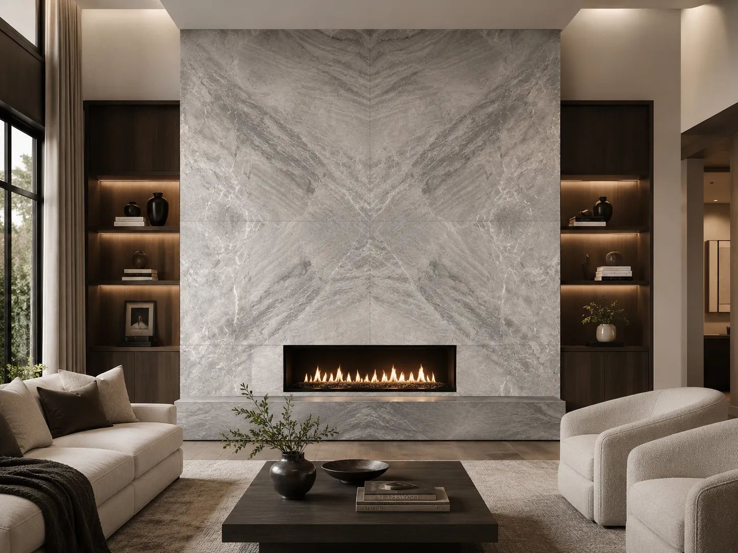 Blue De Savoie Marble — Fireplace Inspiration